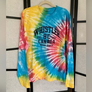 🇨🇦NWOT Whistler BC Canada Tie Dye Long Sleeved T-shirt.  Unisex ~ size L
